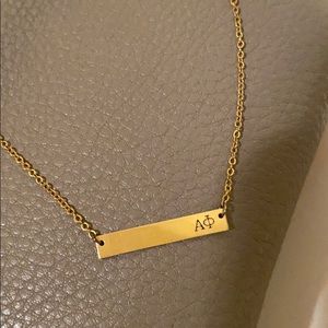 Alpha Phi Gold Bar Necklace